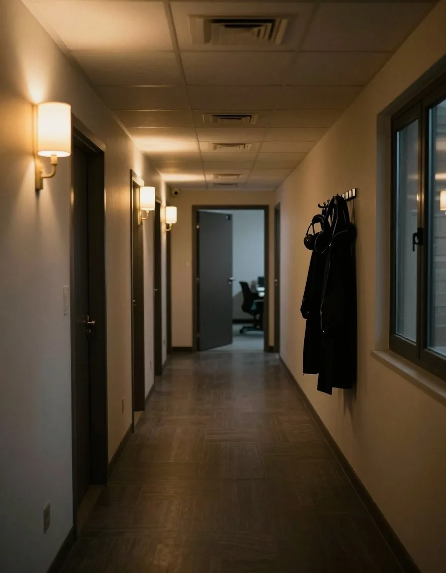 Biurko z lampą i wydrukami — klimat pracy redakcji