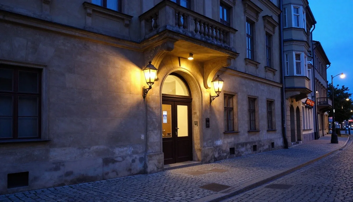 Ulica Święty Marcin w Poznaniu o zmierzchu